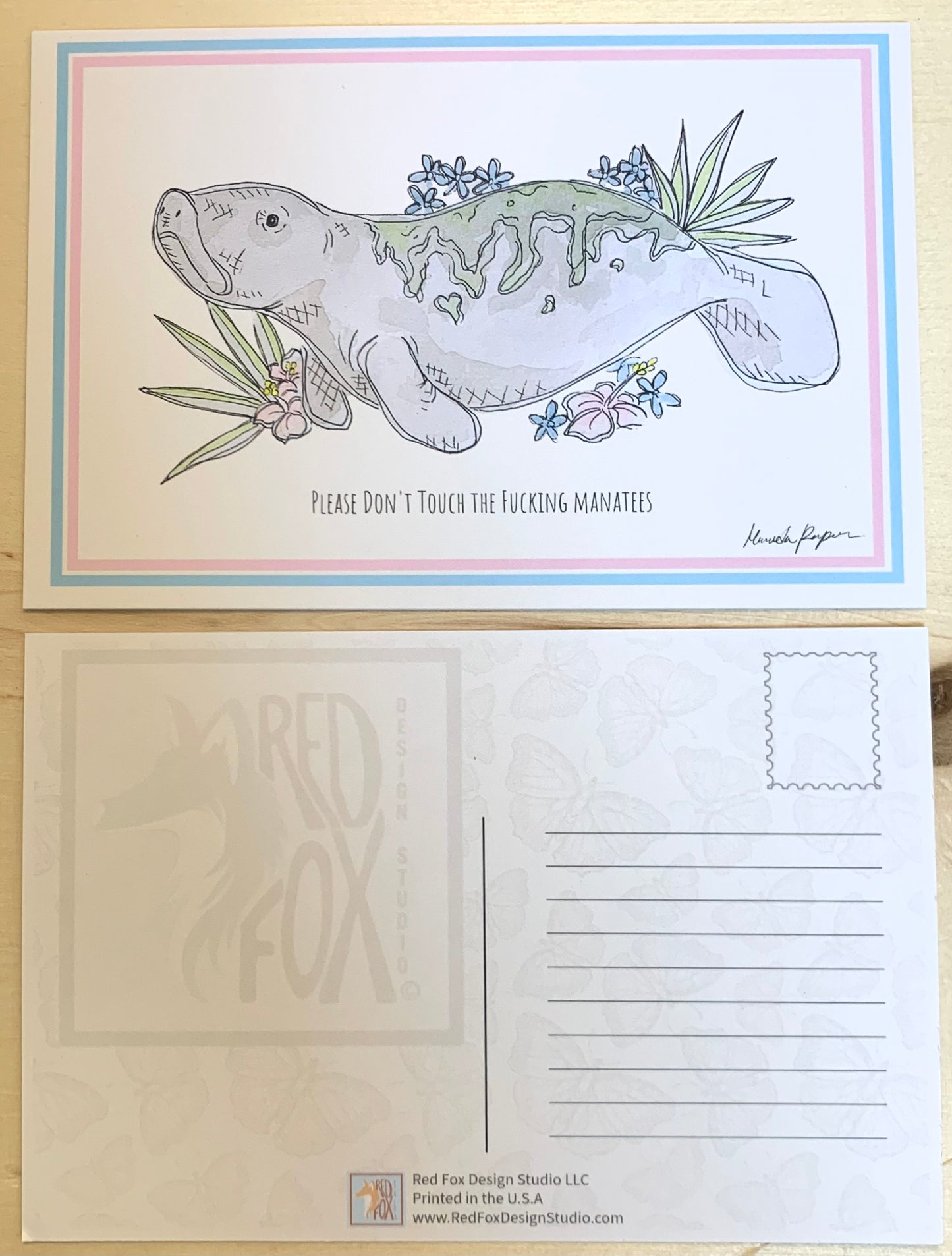 Please Don't Touch the Manatees Postcard