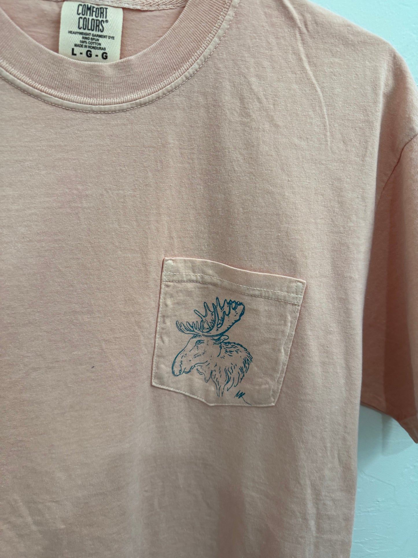 Peach Moose Short Sleeve Pocket Tee