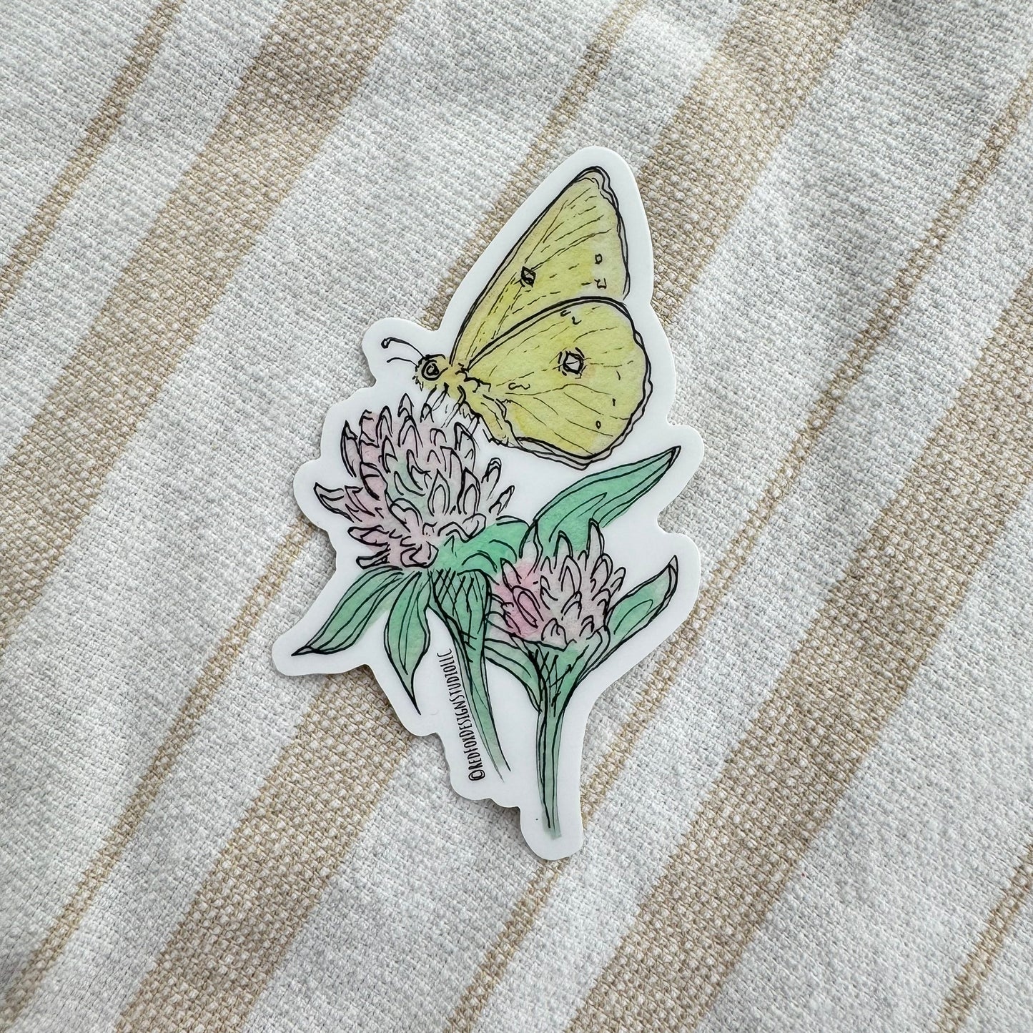 Orange Sulpher Butterfly Sticker