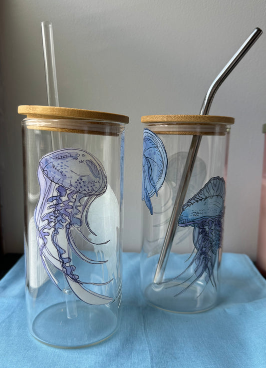 Jellyfish Glass Water Tumbler