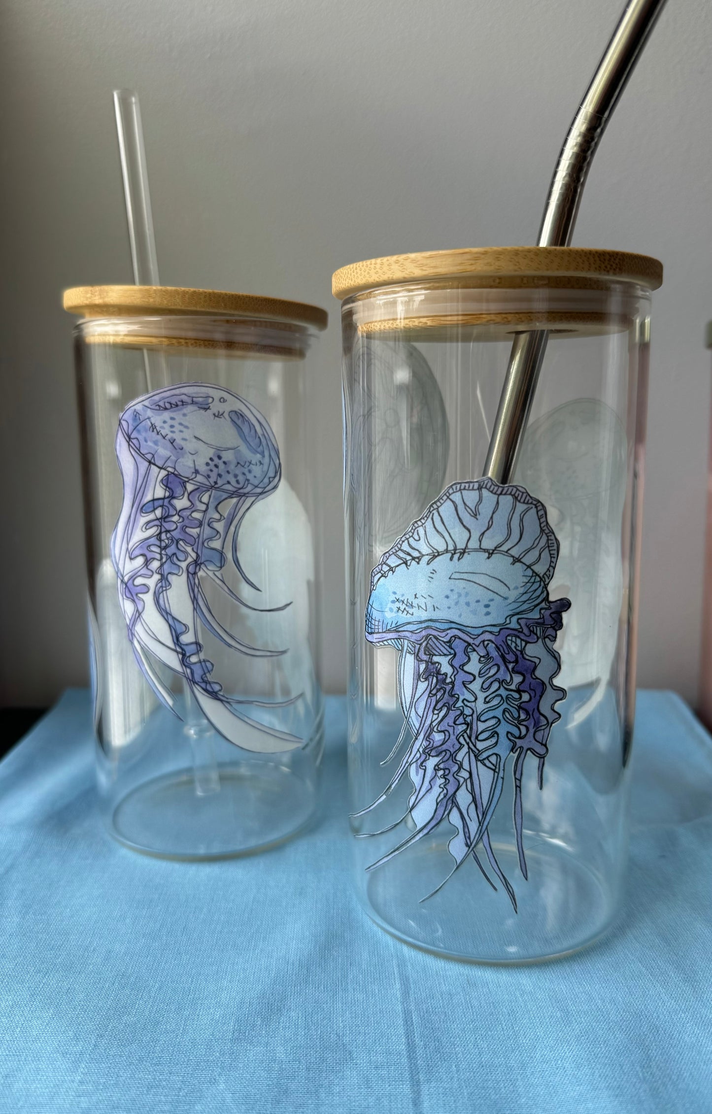 Jellyfish Glass Water Tumbler