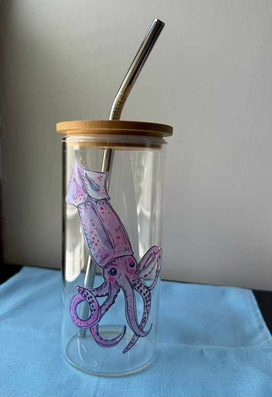 Shortfin Squid Glass Water Tumbler