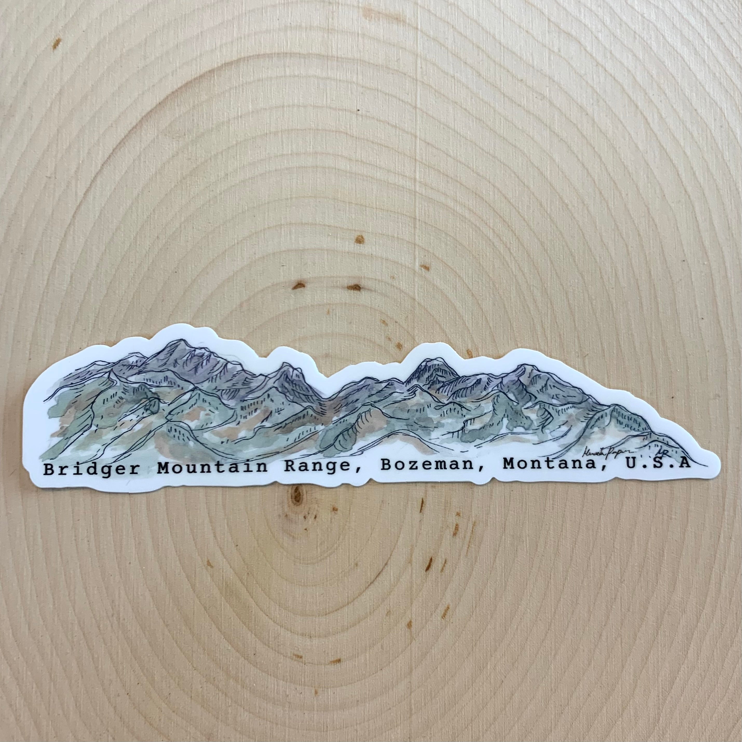 Bridger Mountain Range Sticker – Red Fox Design Studio LLC