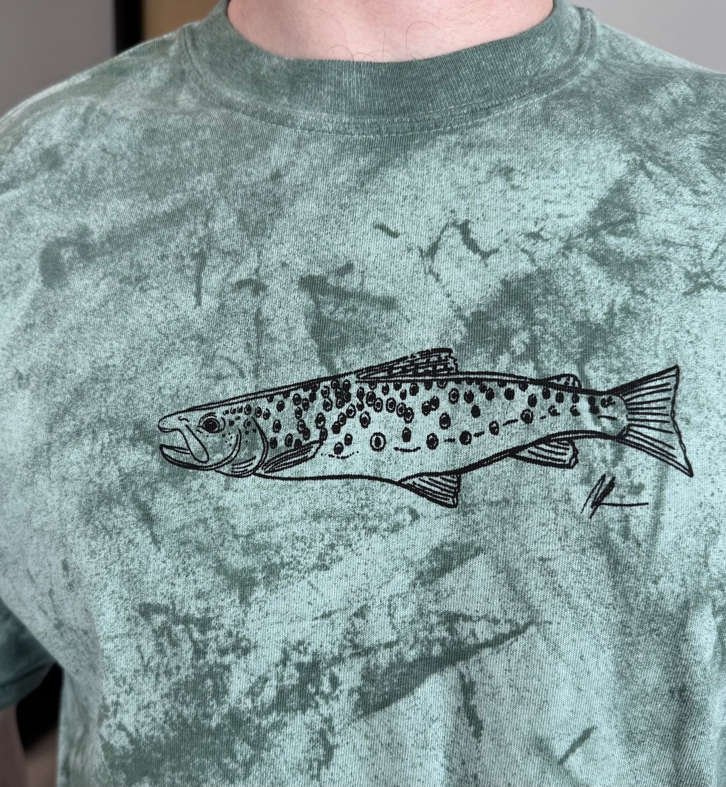 Mossy Green Trout Short Sleeve Tee