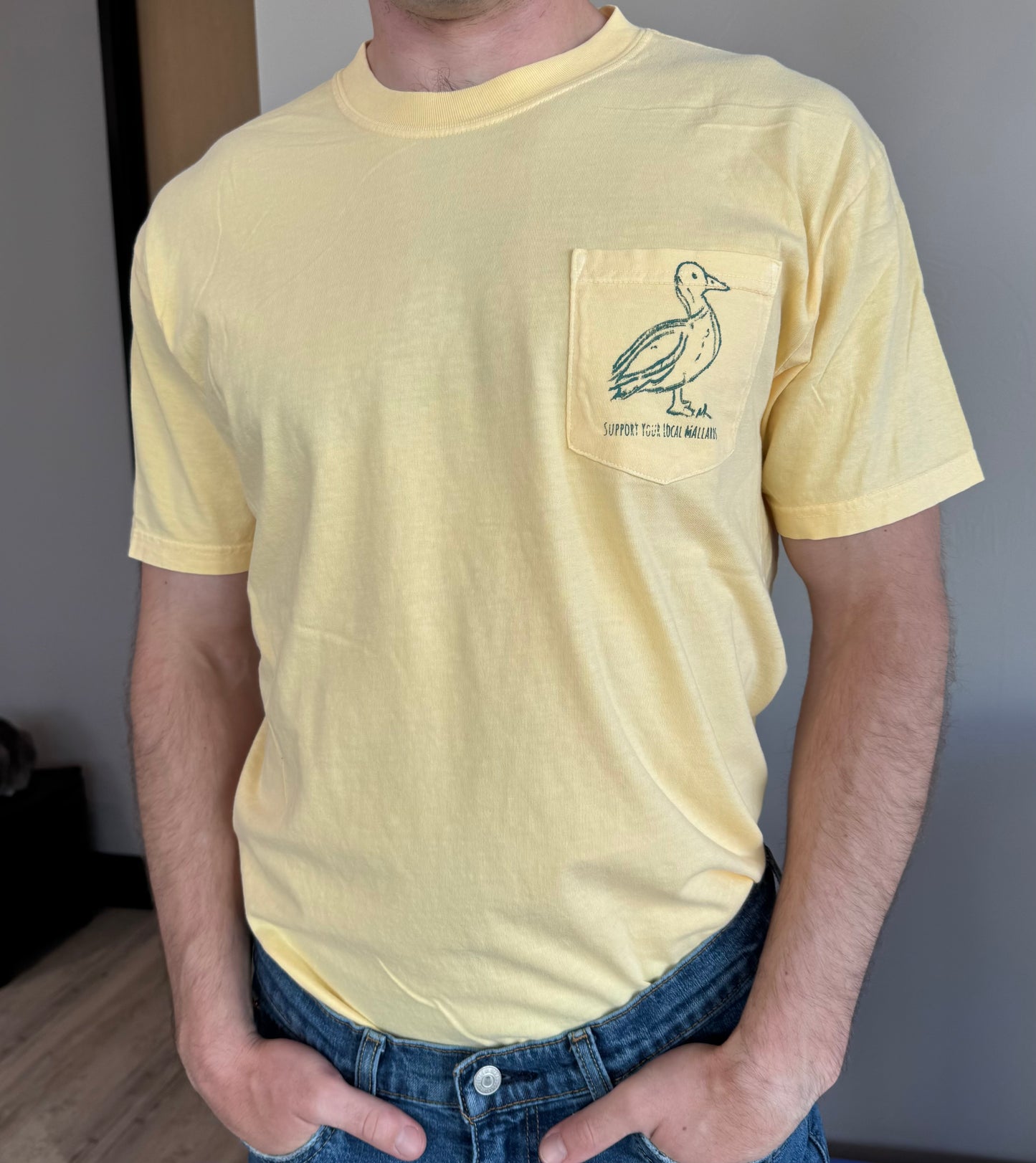 Butter Yellow Duck Short Sleeve Pocket Tee