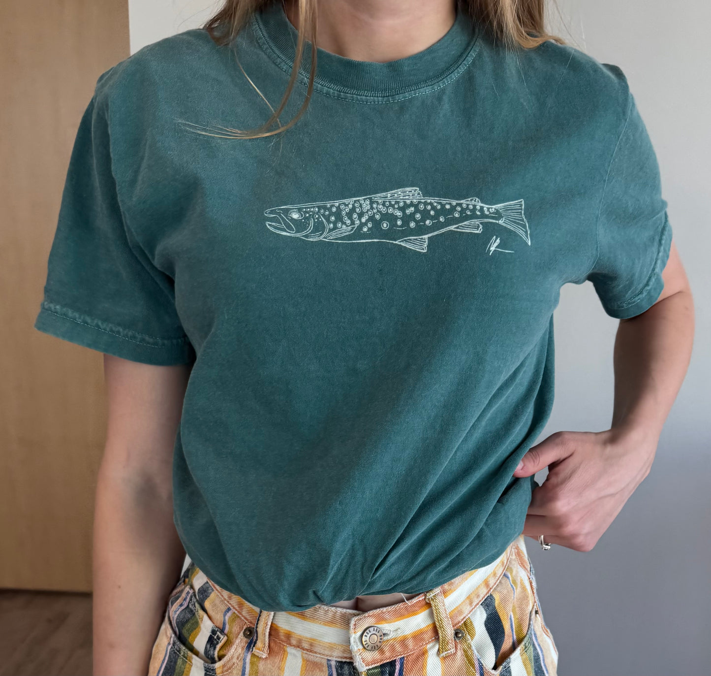 Emerald Teal Trout Short Sleeve Tee