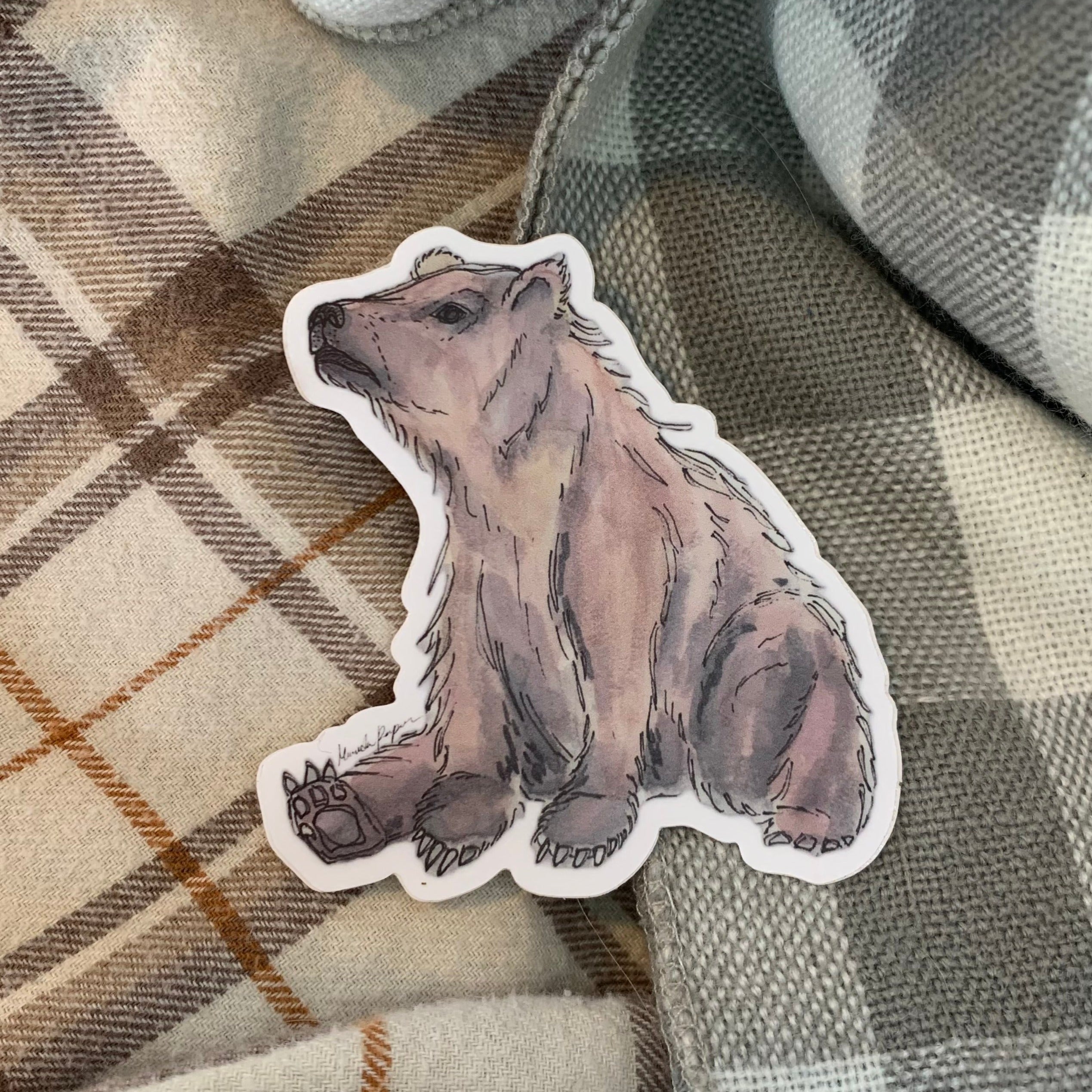 Real Bear Sticker Grizzly Bear Sticker – Red Fox Design Studio LLC