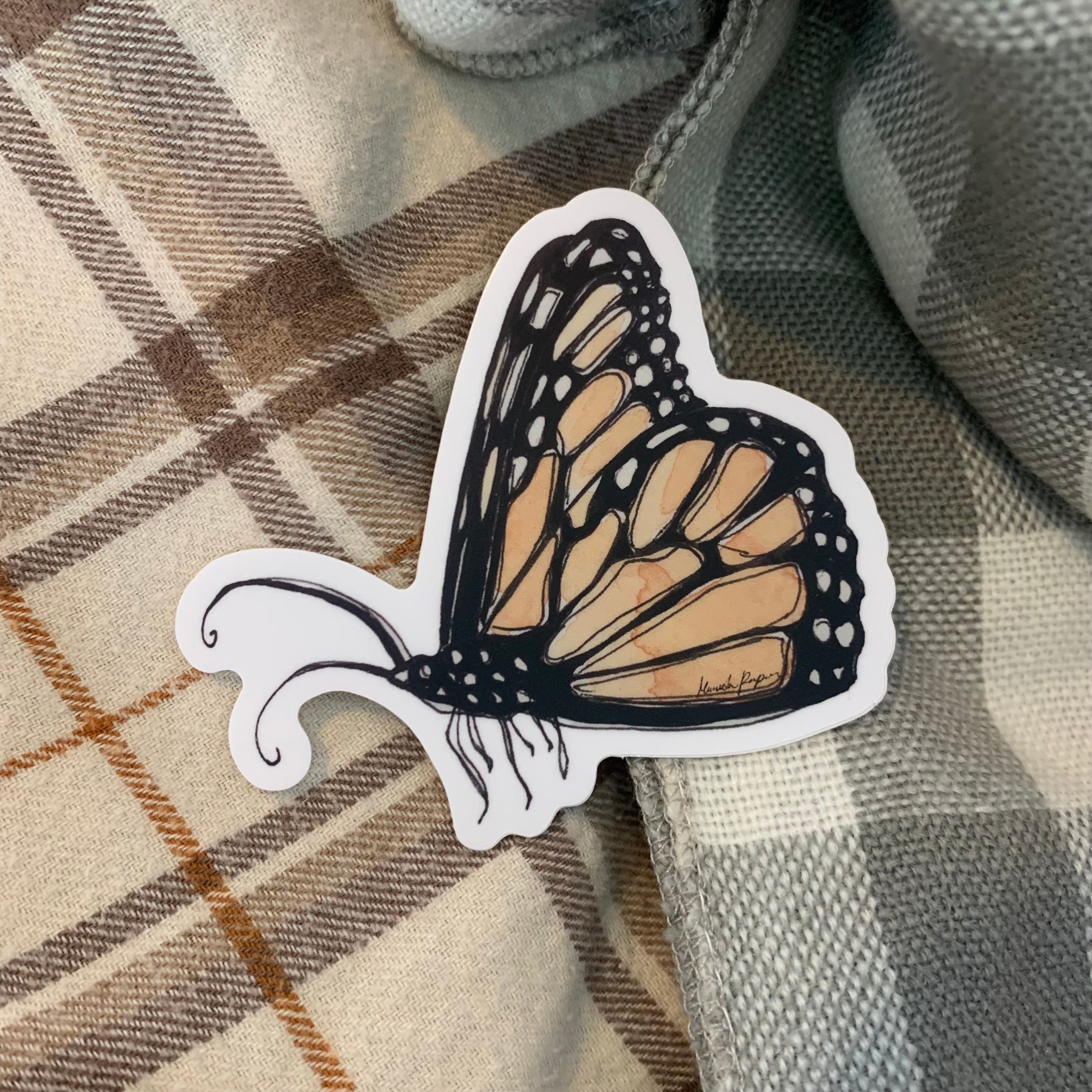 Butterfly Side Sticker Monarch Butterfly Sticker – Red Fox Design Studio LLC