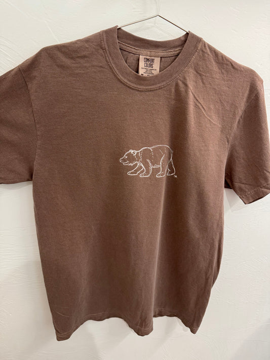 Milk Chocolate Brown Black Bear Short Sleeve Tee