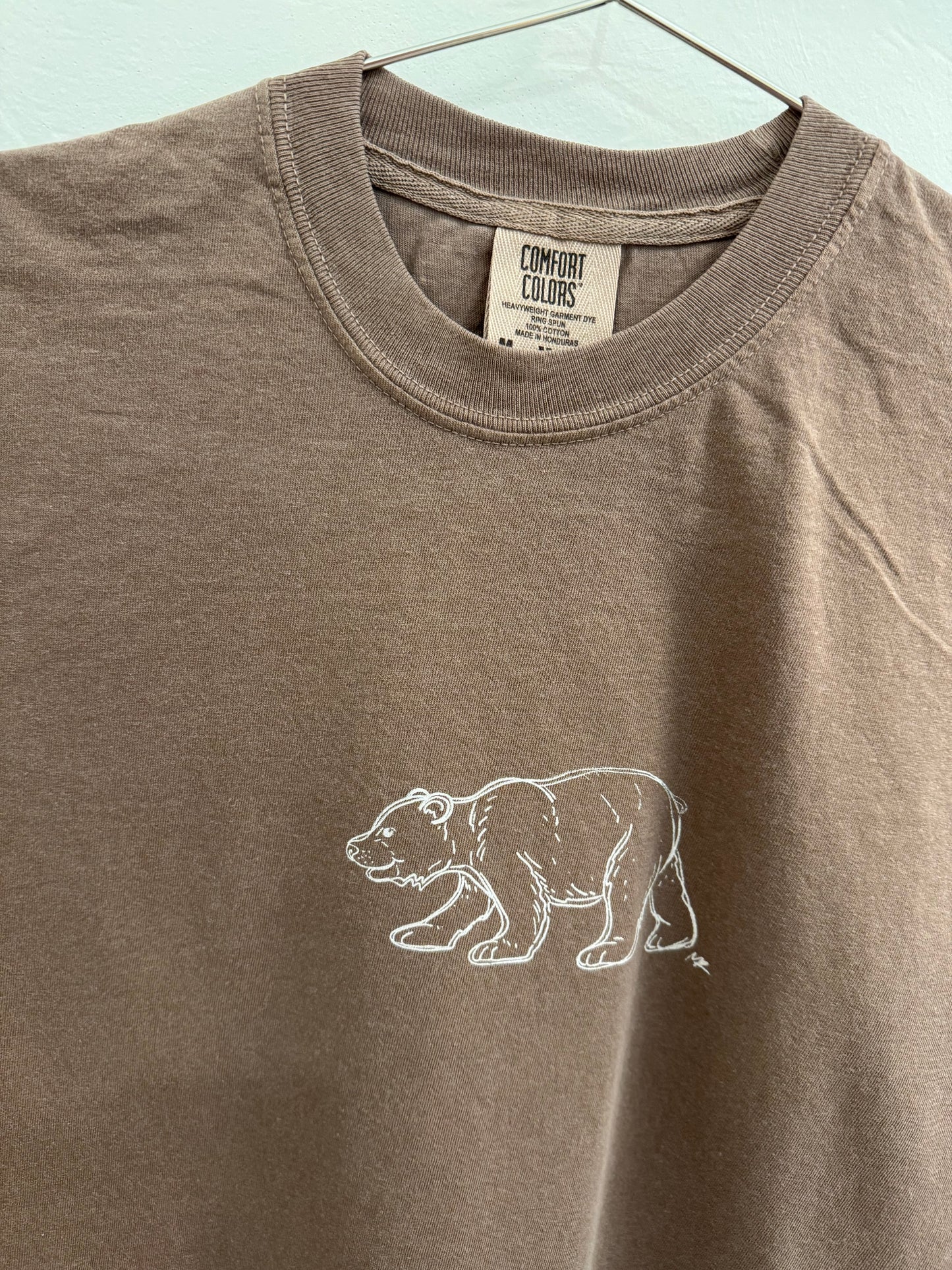 Milk Chocolate Brown Black Bear Short Sleeve Tee