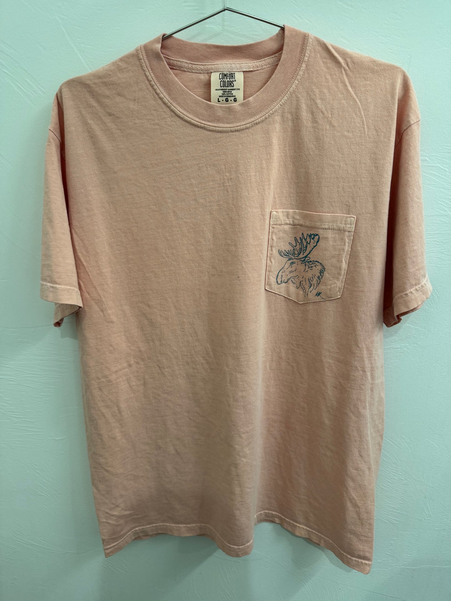 Peach Moose Short Sleeve Pocket Tee