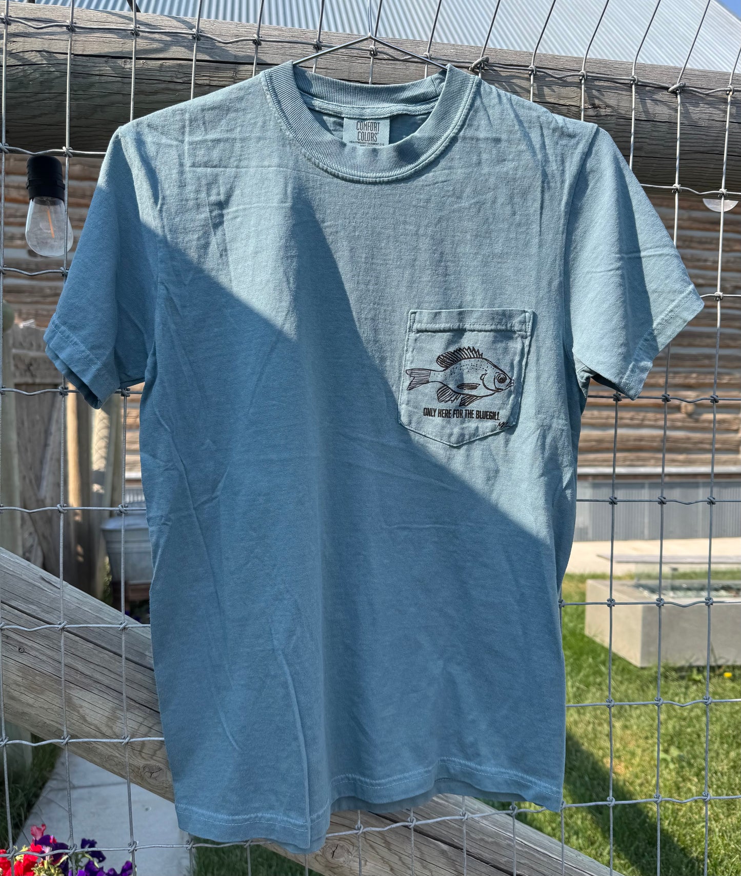 Salt Water Blue Bluegill Short Sleeve Pocket Tee
