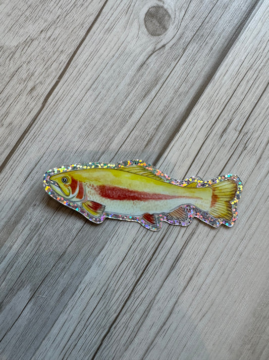Glitter Pink Palomino Trout Sticker