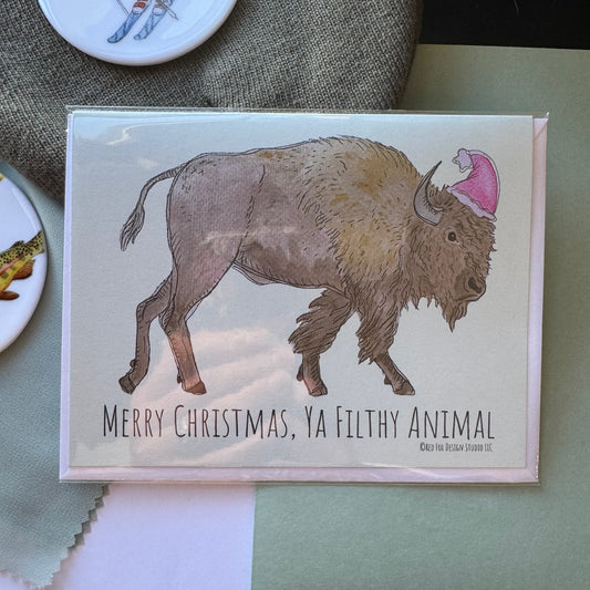 Bison Christmas Card