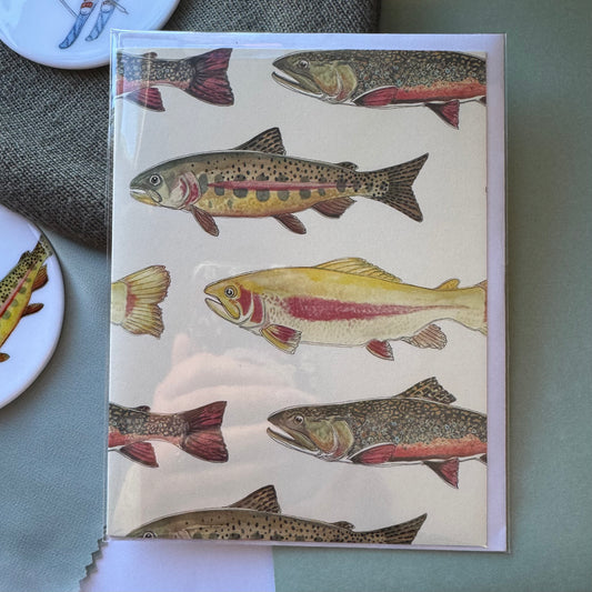 Trout Pattern Greeting Card