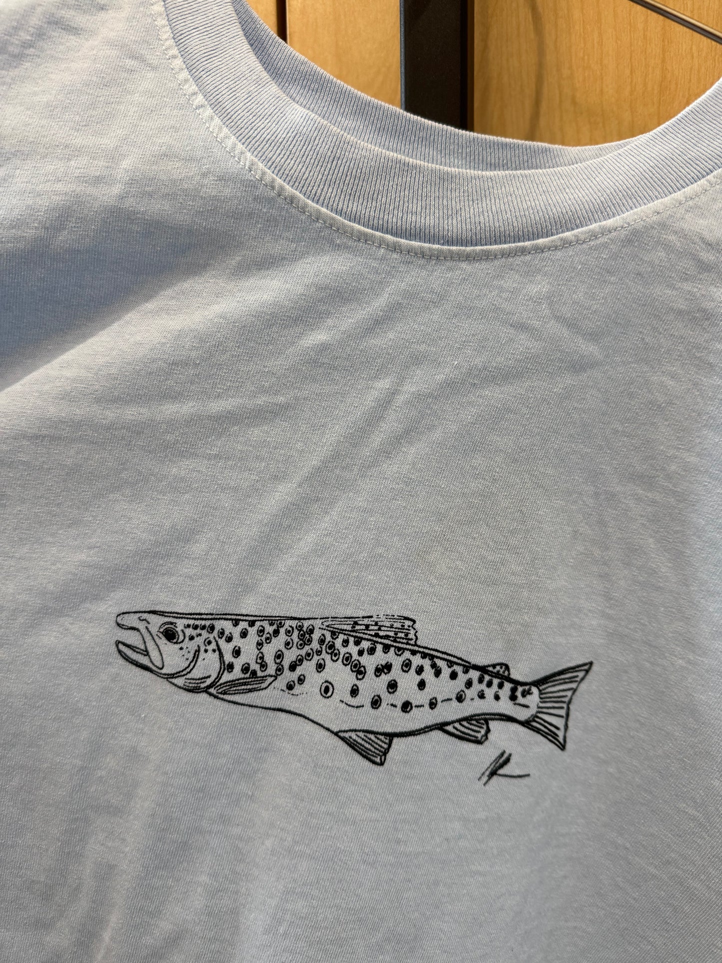 Big Sky Blue Trout Boxy Muscle Tank Top