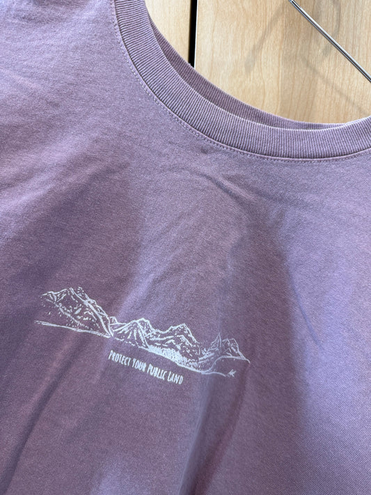 Wisteria "Protect Your Public Land" Short Sleeve Crop Top