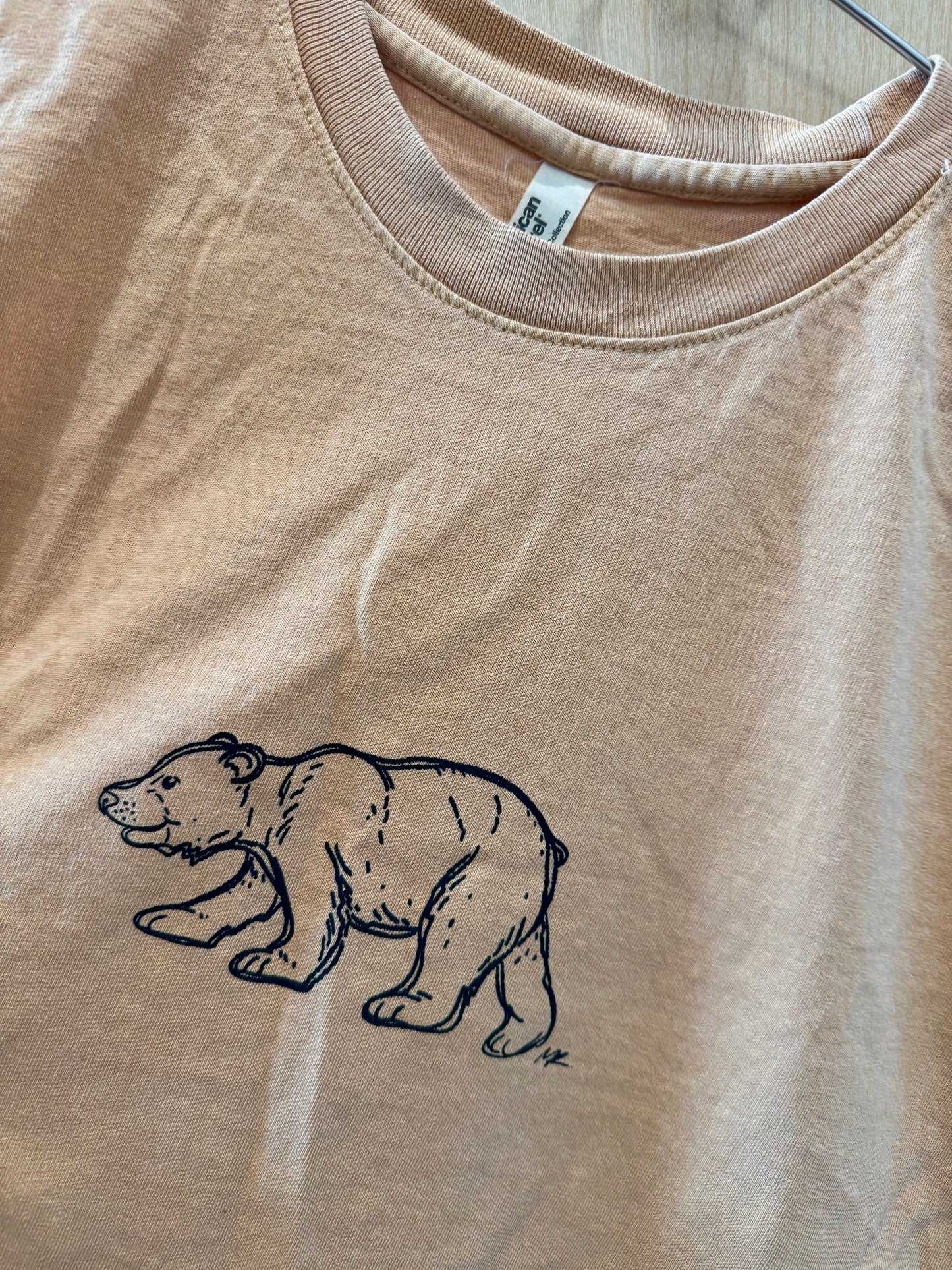 Honey Butter Yellow Black Bear Boxy Muscle Tank Top