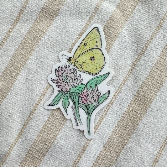 Orange Sulpher Butterfly Sticker