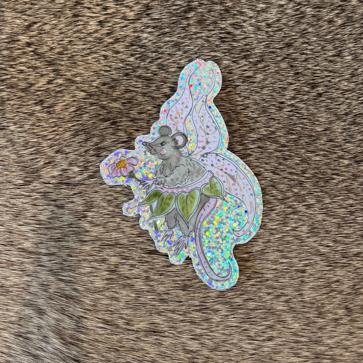Glitter Fairy Rat Sticker
