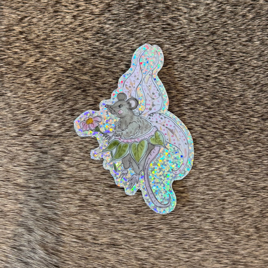 Glitter Fairy Rat Sticker