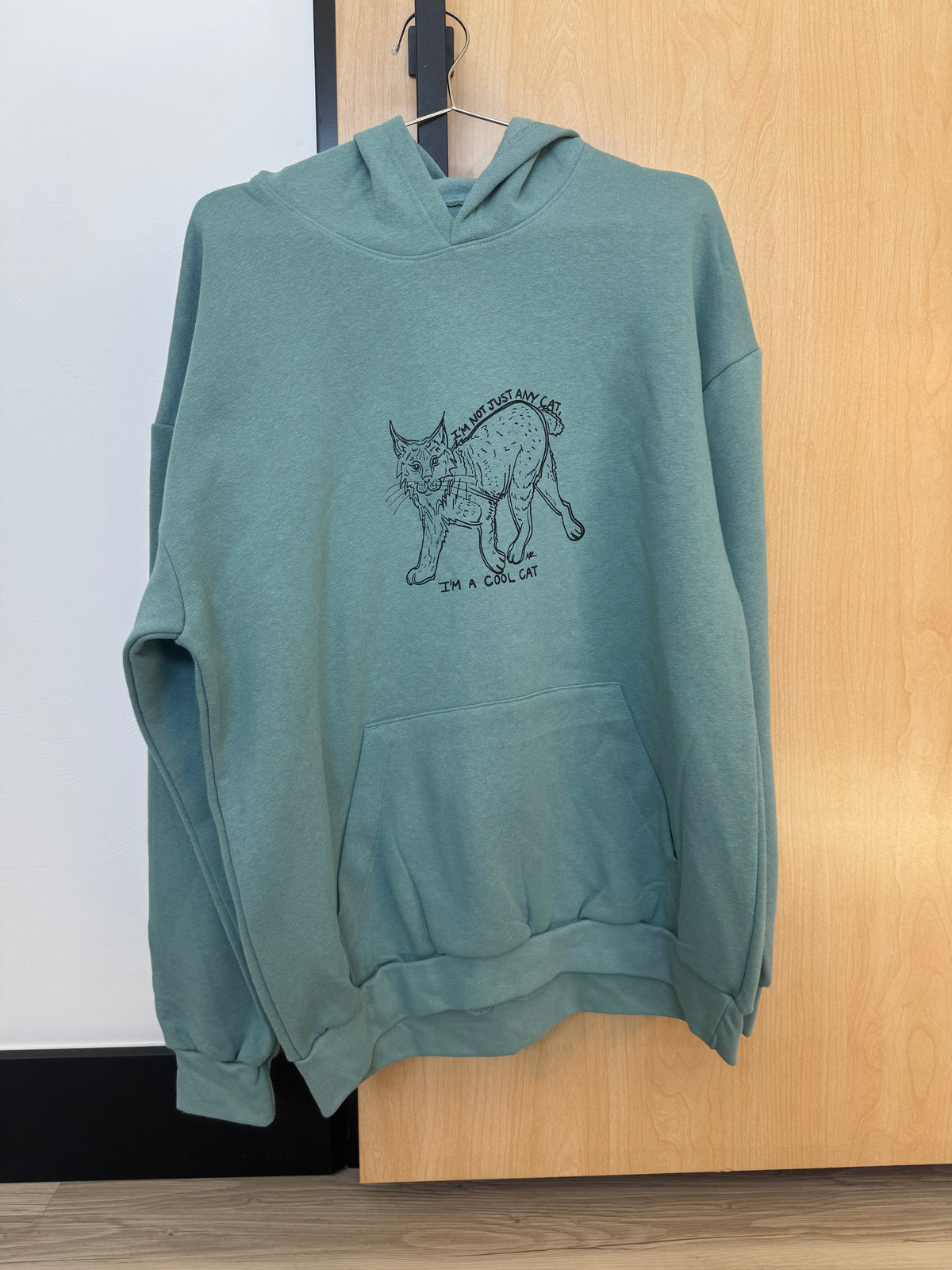 Salt Water Blue Cool Cat Lynx Hoodie