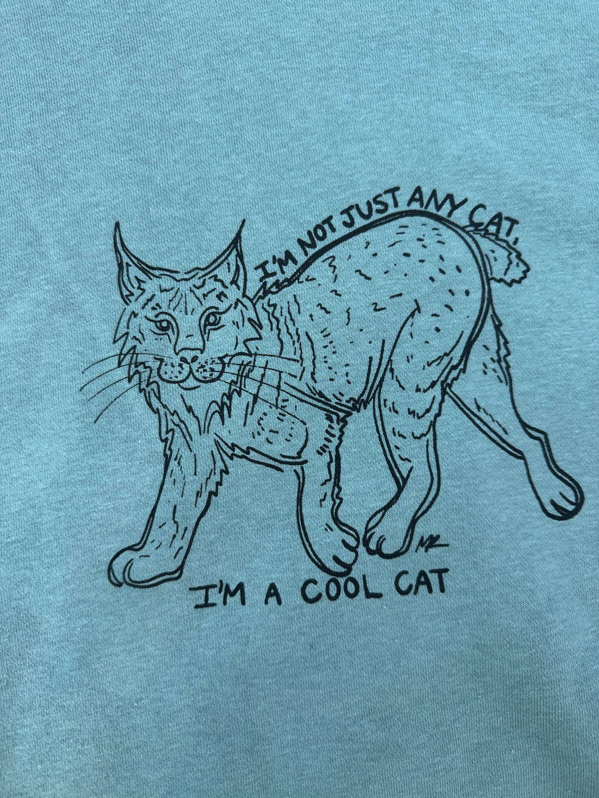 Salt Water Blue Cool Cat Lynx Hoodie