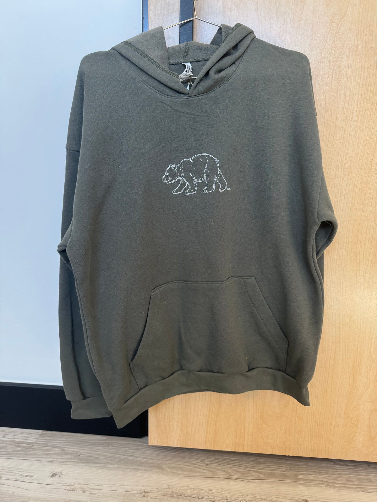 Prairie Green Black Bear Hoodie