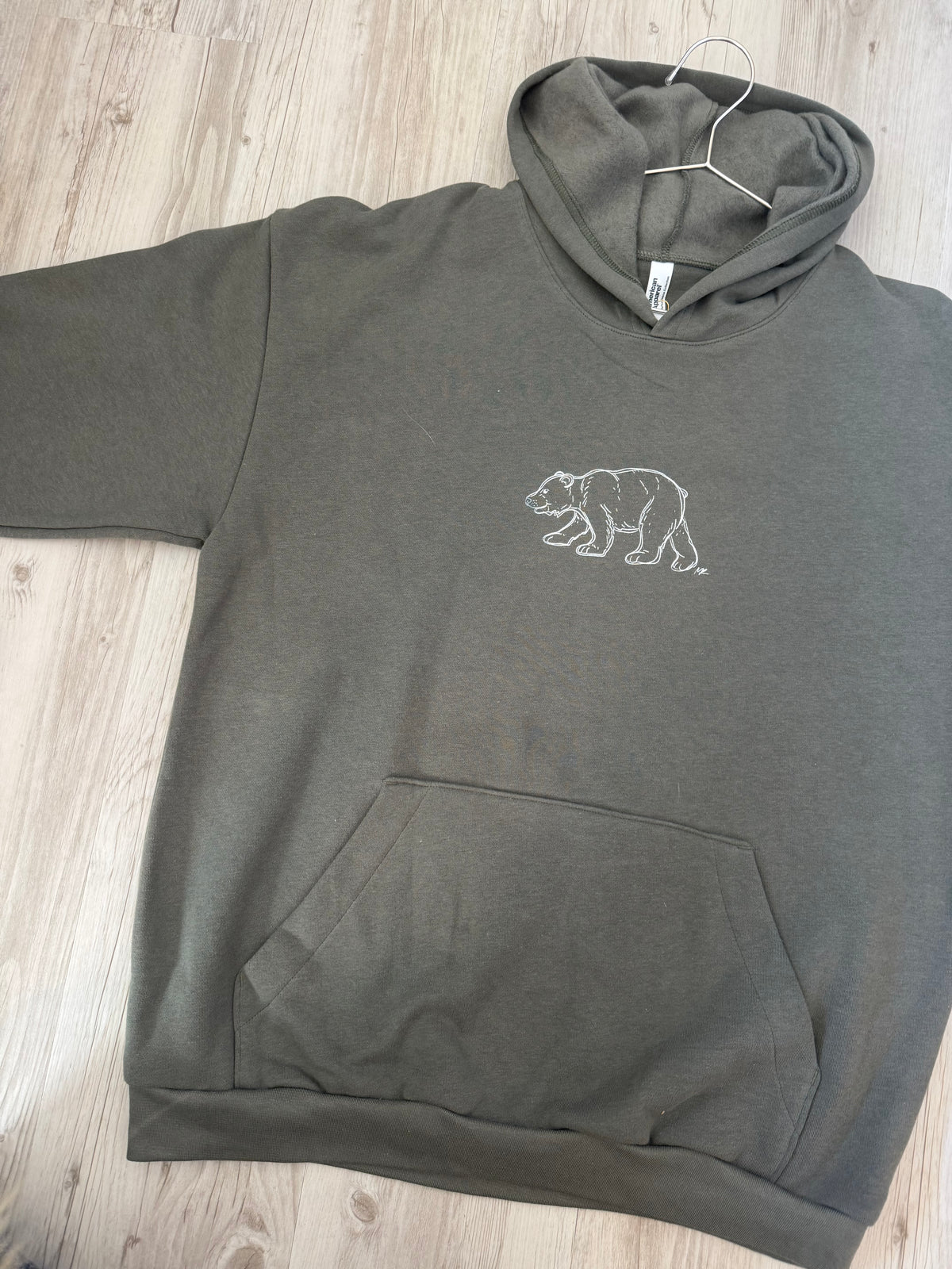 Prairie Green Black Bear Hoodie