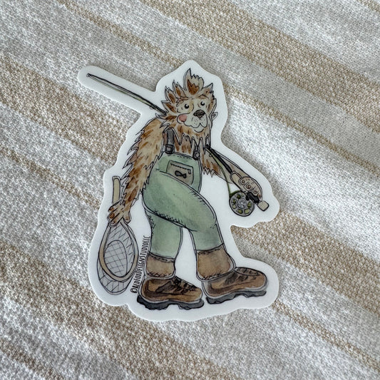 Fly Fishing Bigfoot Sticker