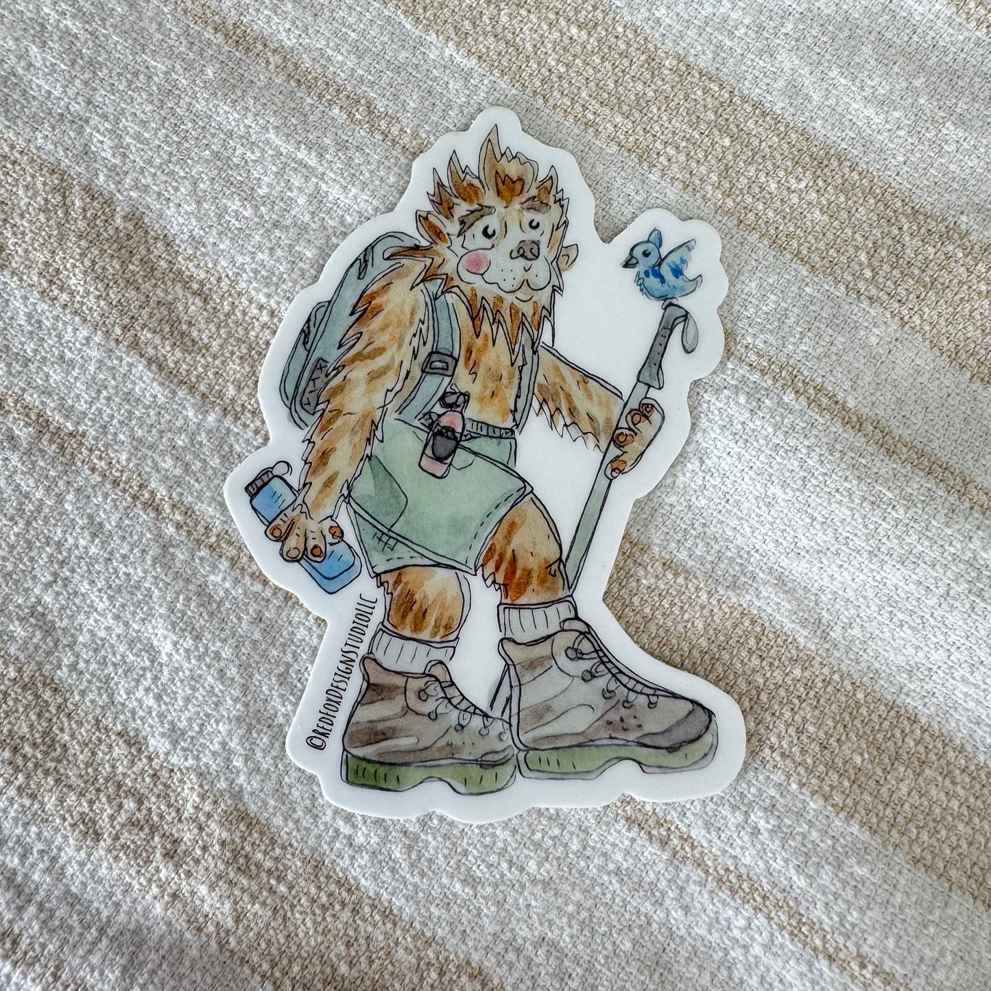Hiking Bigfoot Sticker